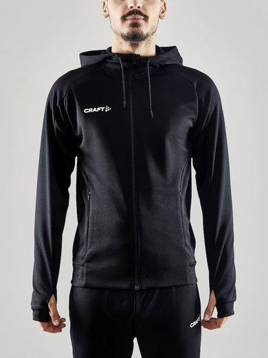 Craft Trainingsjacke Evolve Hood - strapazierfähige Mid-Layer-Kapuzenjacke aus Stretchmaterial - schwarz Herren